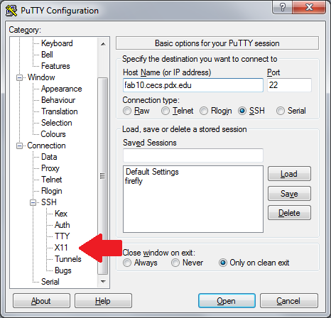 use xming with putty