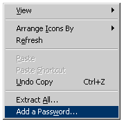 add password to a zip folder windows 10
