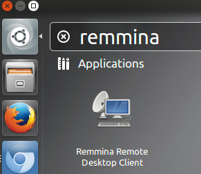 discovering reminna by using the application search box