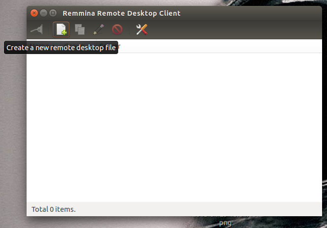 remmina starting up with blank page