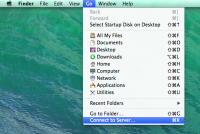 Connect to server menu item on Go selection in Finder