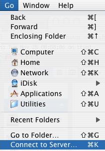 Get to Connect to server from Finder