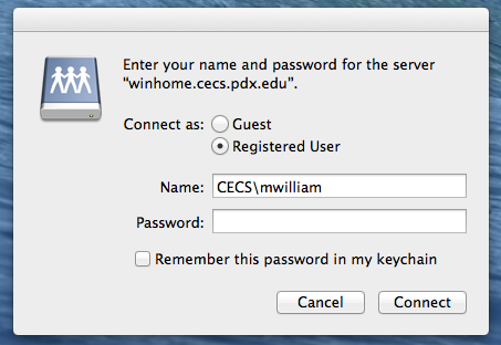 authentication box from the file server