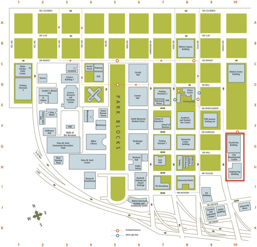 campus map showing FAB/EB highlighted