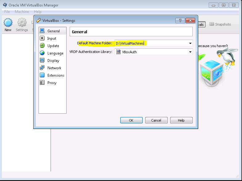 gns3 vm setup virtualbox change installation location