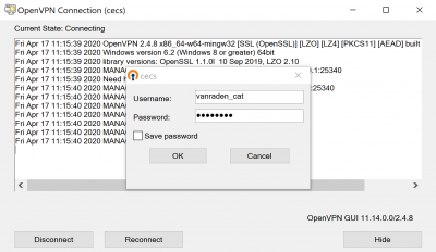 openvpn connect windows losing internet connection