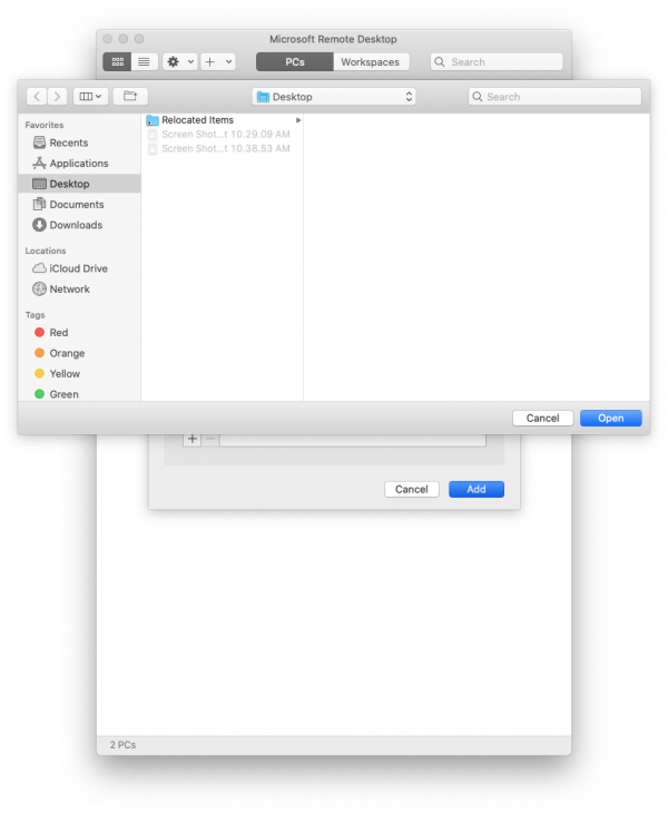 create rdp folder on mac for transfers