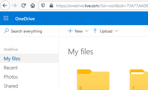 OneDrive files and folders