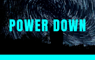 banner image with word "power down"