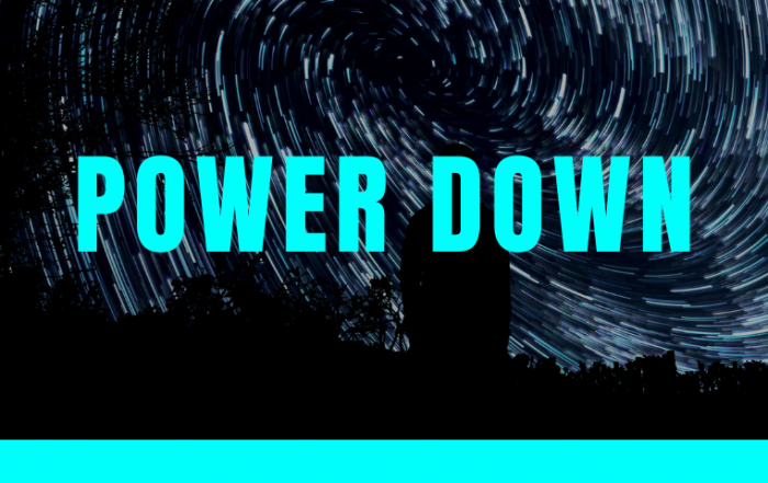 banner image with word "power down"