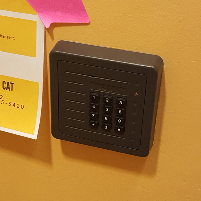 Example of card reader to unlock lab door