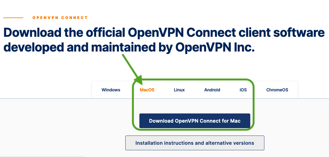 download openvpn client macos