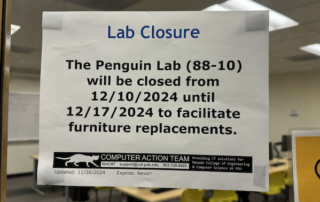 penguin lab shutdown for furniture rennovation