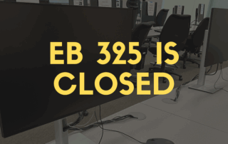 sign that says EB 325 is closed