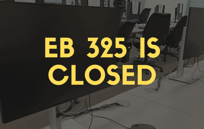 sign that says EB 325 is closed